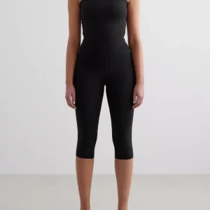Black Sense Capri Tights & Tube Bralette Set