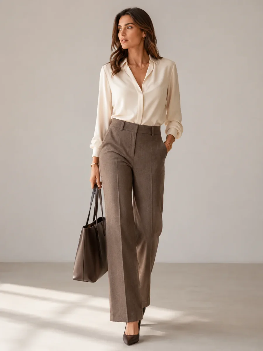 Business-Hose „Amelie“ Melange Fungi – Bild 2