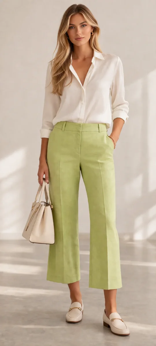 Leinenhose „California“ Lime / Hellgrün – Bild 4
