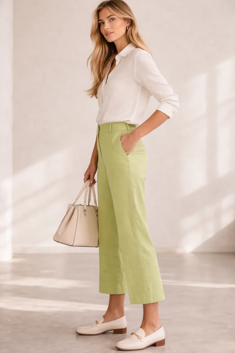Leinenhose „California“ Lime / Hellgrün – Bild 6