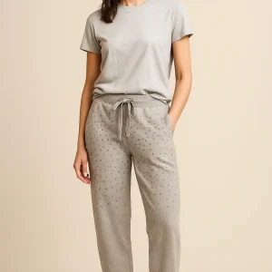 Loungehose „Strass“ Melange Grau